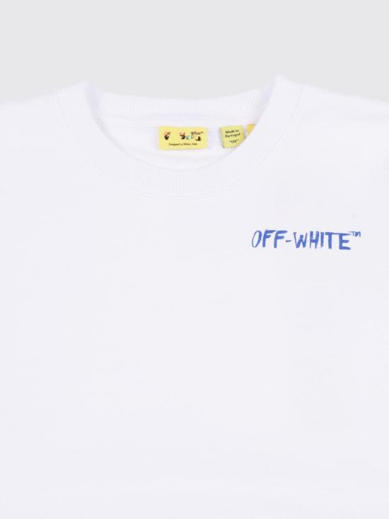 26SS [키즈] 오프화이트 풀오버 OBBA001S26FLE004 100 White - OFF WHITE