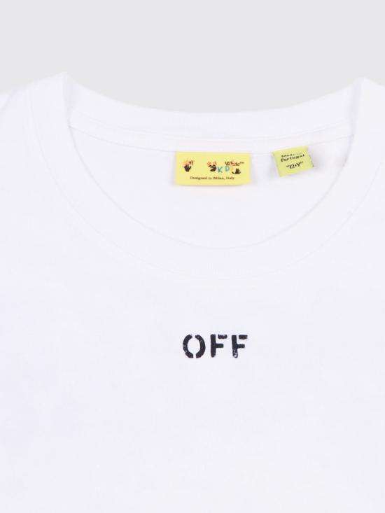 26SS [키즈] 오프화이트 티셔츠 OGAA001S26JER003 100 White - OFF WHITE