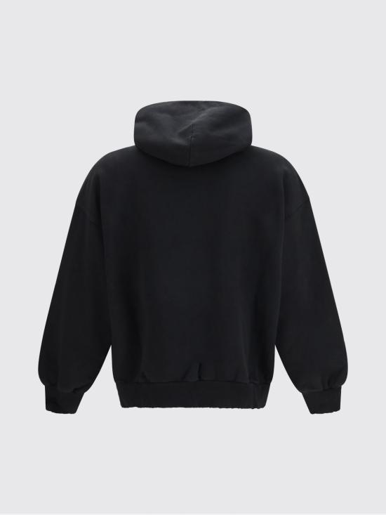 26SS 발렌시아가 후드 티셔츠 871956TUVI9 1000 Black - BALENCIAGA