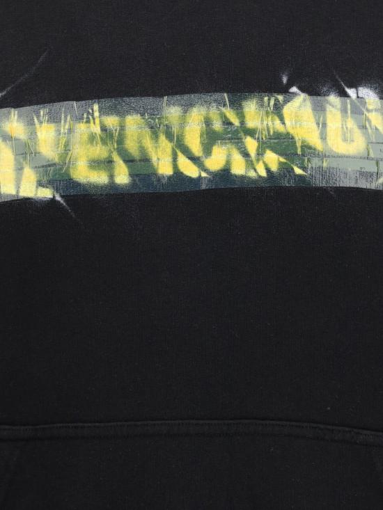 26SS 발렌시아가 후드 티셔츠 871956TUVI9 1000 Black - BALENCIAGA