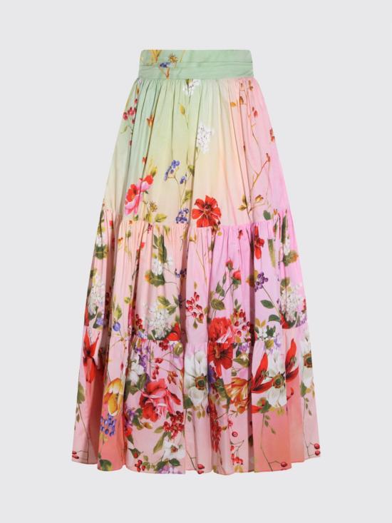 26SS 로베르토 카발리 미디 스커트 WQT3033AR32D 0509 Green - ROBERTO CAVALLI