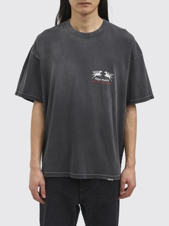 26SS 리프레젠트 반팔 티셔츠 MLM100768 STAINEDBLA Black