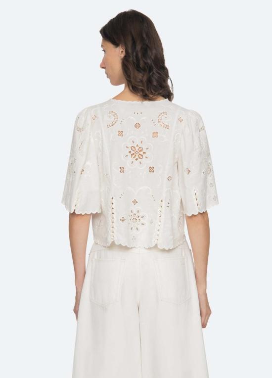  씨뉴욕 블라우스 씨 니 가드너 탑 화이트 - SEA NY