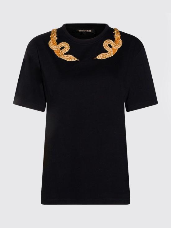 26SS 로베르토 카발리 반팔 티셔츠 WKR64CJD0840 5051 Black - ROBERTO CAVALLI