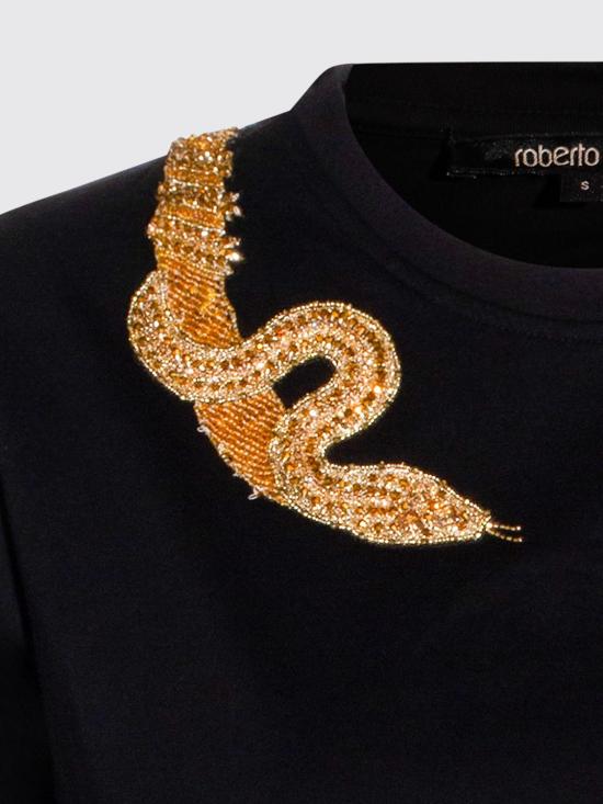 26SS 로베르토 카발리 반팔 티셔츠 WKR64CJD0840 5051 Black - ROBERTO CAVALLI