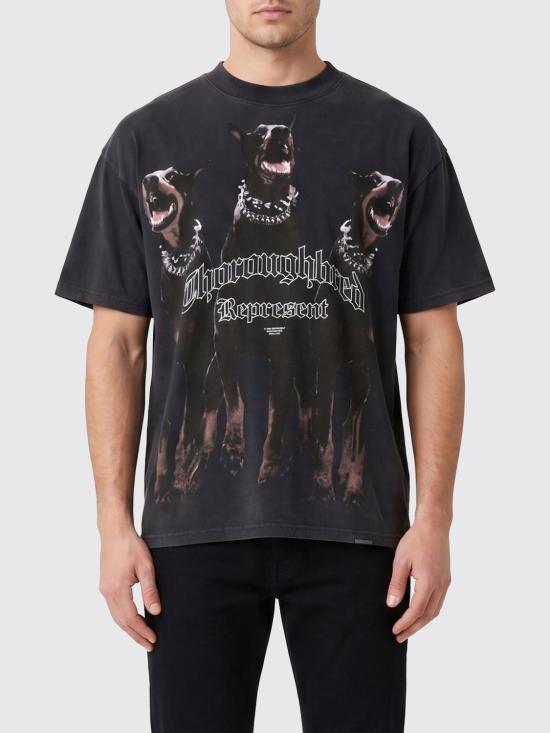 26SS 리프레젠트 반팔 티셔츠 MLM41135 VINTAGEBLA Black