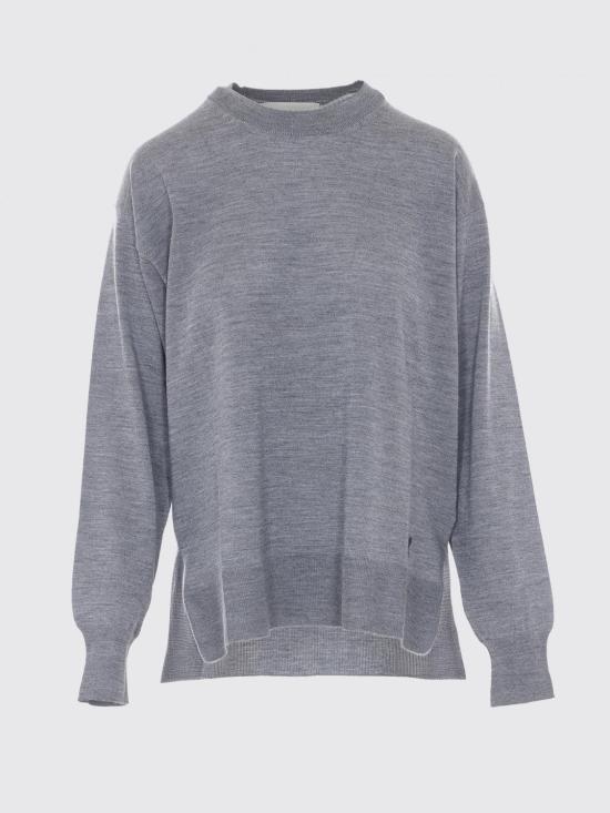 26SS 아미 씬 울 크루넥 아미 드 하트 스웨터 UKS856KN0066 0516 Grey - AMI