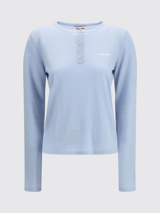 26SS 미우미우 긴팔 티셔츠 MML03ASOOO176Y F0012 Sky