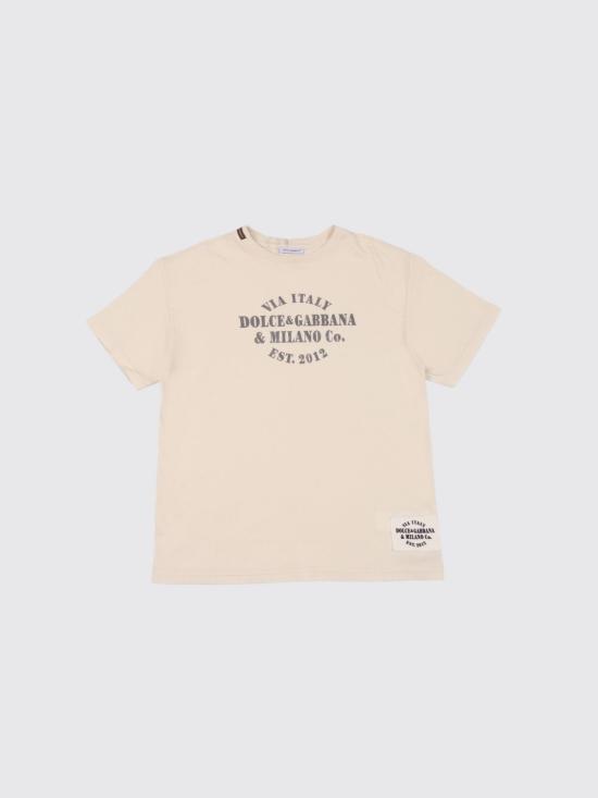 26SS [키즈] 돌체앤가바나 티셔츠 L4JTHVG7PRJ A4567 Yellow Cream