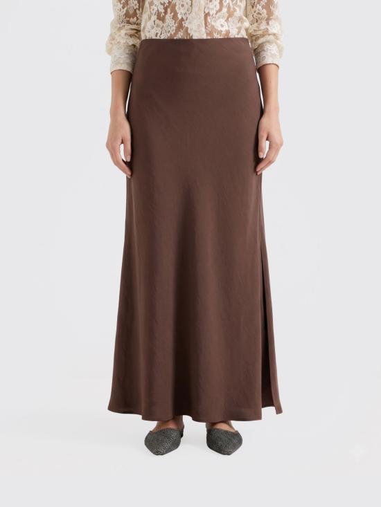 26SS 브루넬로 쿠치넬리 롱 스커트 MH126G3396 C9284 Cocoa