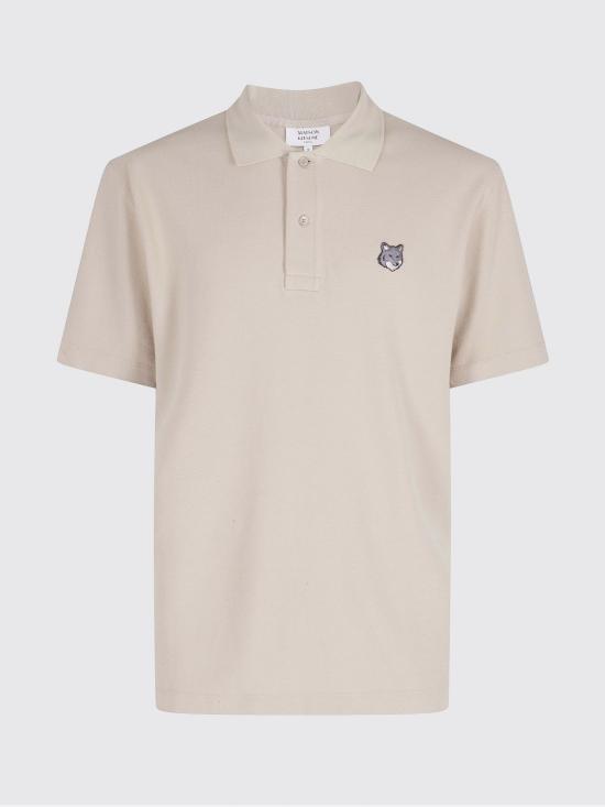 26SS 메종키츠네 폭스 헤드 컴포트 폴로 티셔츠 PM00210KP0001 0450 Beige - MAISON KITSUNE