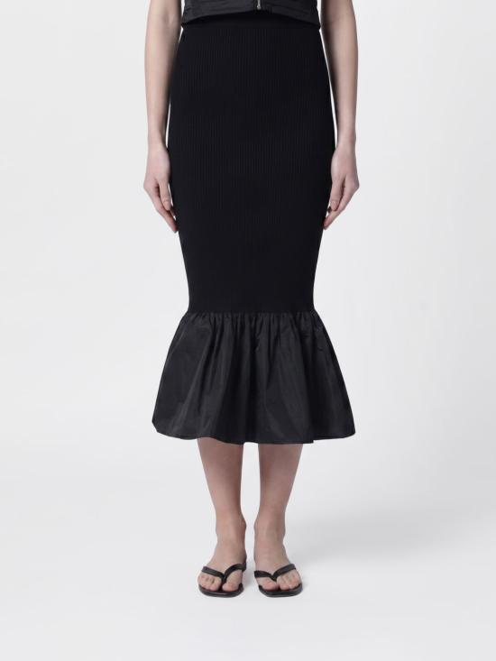 26SS 파투 롱 스커트 KN3488090 999B Black