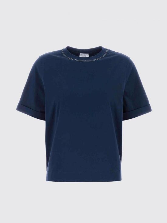 26SS 브루넬로 쿠치넬리 반팔 티셔츠 M0T81BZ100 C4224 Blue - BRUNELLO CUCINELLI