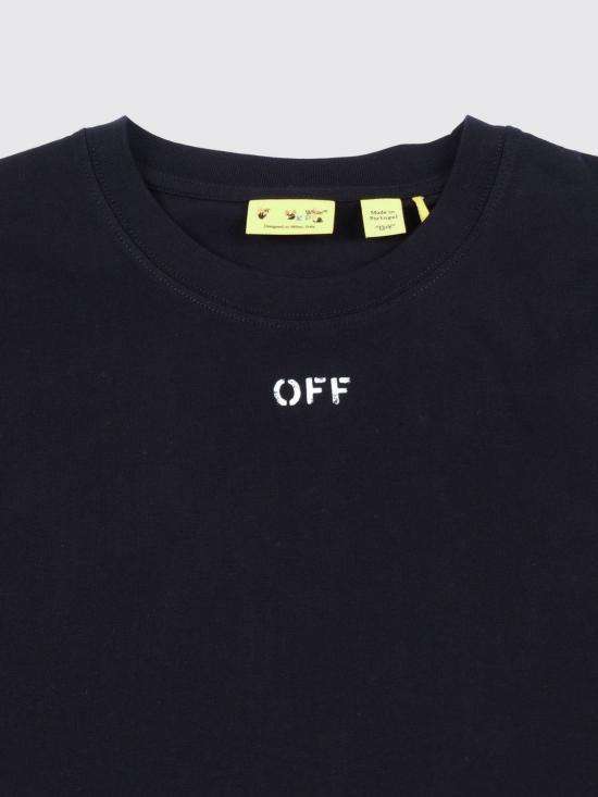 26SS [키즈] 오프화이트 티셔츠 OGAA001S26JER003 001 Black - OFF WHITE