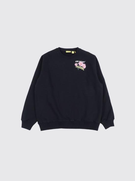 26SS [키즈] 오프화이트 풀오버 OGBA001S26FLE003 001 Black