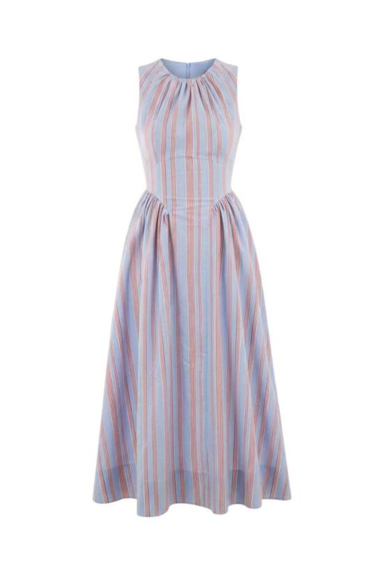  헌터 벨 롱 원피스 헌터벨 낸터킷 드레스 시사이드 스트라이프 - HUNTER BELL