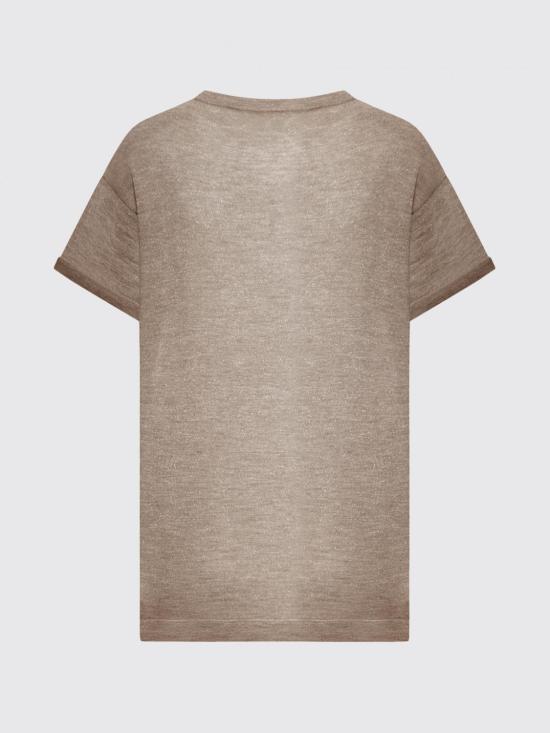 26SS 브루넬로 쿠치넬리 스파클링 캐시미어 실크 니트 티셔츠 M41810000 C8573 Nude - BRUNELLO CUCINELLI