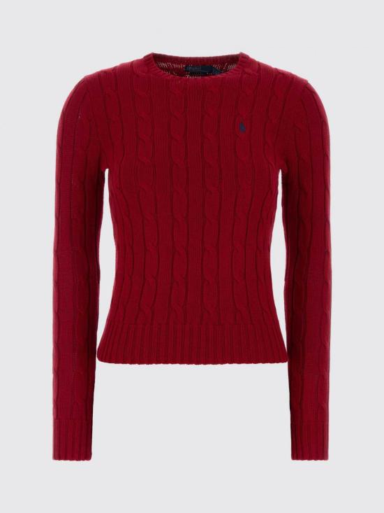 26SS 폴로 랄프로렌 포니 로고 피마코튼 케이블 니트 스웨터 211971869 021 Burgundy - POLO RALPH LAUREN