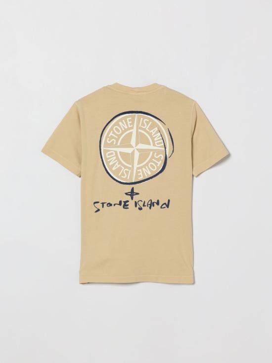 26SS [키즈] 스톤 아일랜드 티셔츠 2100009S0377 V0090 Beige - STONE ISLAND