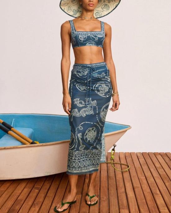  알레메 비치용품 알레마이스 럭키 코튼 파레오 블루 - ALEMAIS