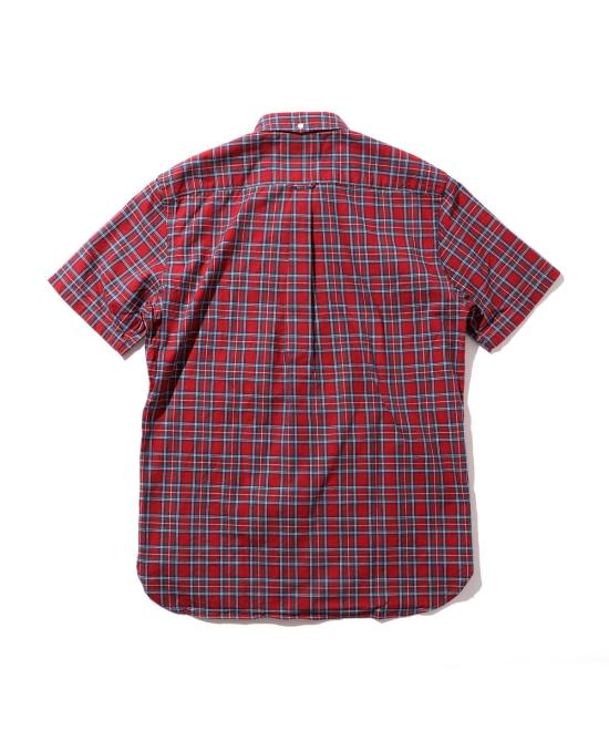  빔스 반팔 셔츠 플러스 B.D. 인디고 얀 타탄 셔츠 - BEAMS