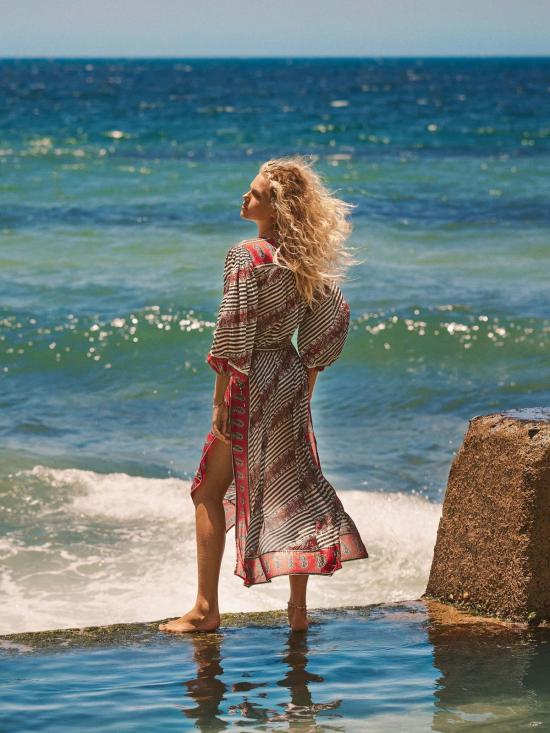  Boteh 롱 원피스 보테 마퀴 레이스업 맥시 스모크 드레스 - OTHER BRANDS