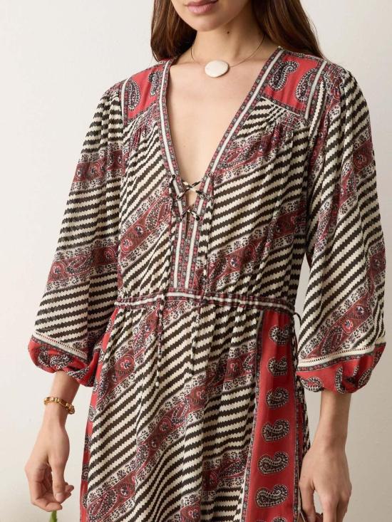  Boteh 롱 원피스 보테 마퀴 레이스업 맥시 스모크 드레스 - OTHER BRANDS