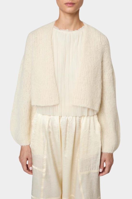  아뜰리에 델핀 가디건 아틀리에 델핀 슈퍼 크롭 코라 카디건 크림 - ATELIER DELPHINE