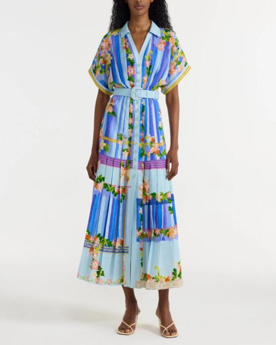  살로니 롱 원피스 Saloni Riya B 드레스 플로랄 리버 - SALONI