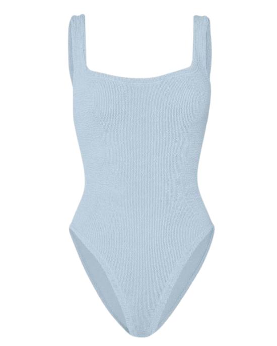 26SS 훈자 지 원피스 수영복 SQUARE METALLIC ICE BLUE Blue