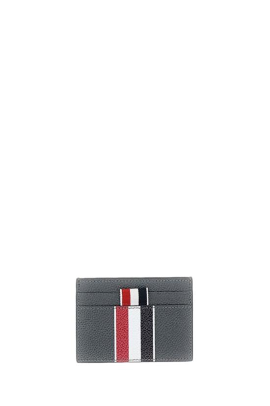 26SS 톰브라운 페블 그레인 RWB 싱글 카드 홀더 UAW090A00198025 Grey - THOM BROWNE