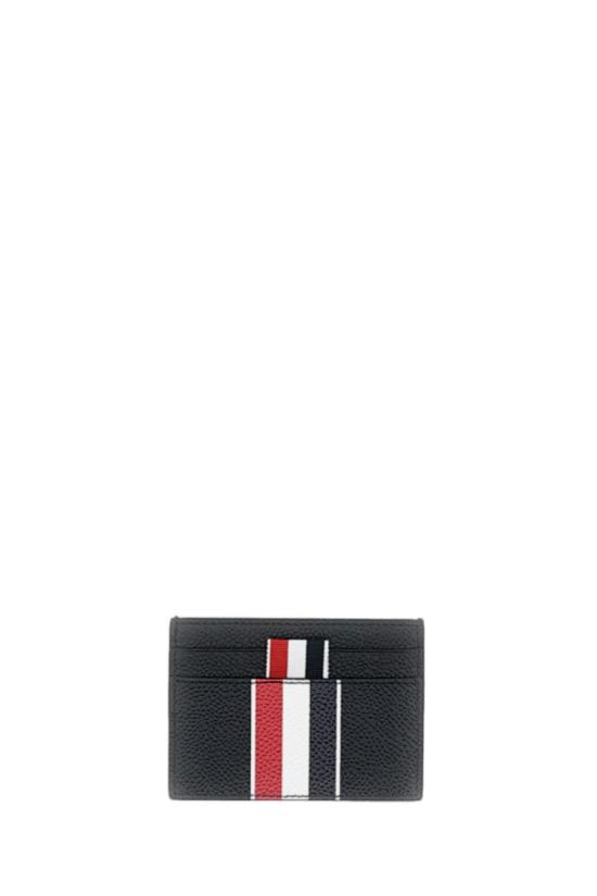 26SS 톰브라운 페블 그레인 RWB 싱글 카드 홀더 UAW090A00198001 Black - THOM BROWNE