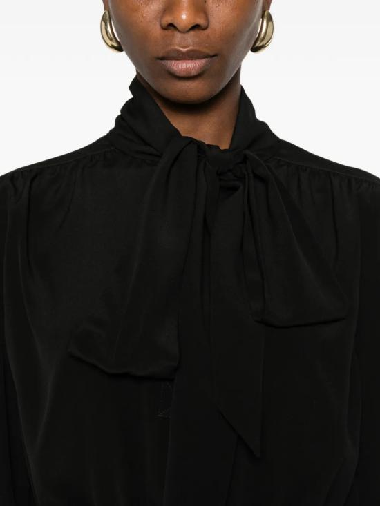 26SS 생로랑 블라우스 856831Y100W 1000 Black - SAINT LAURENT