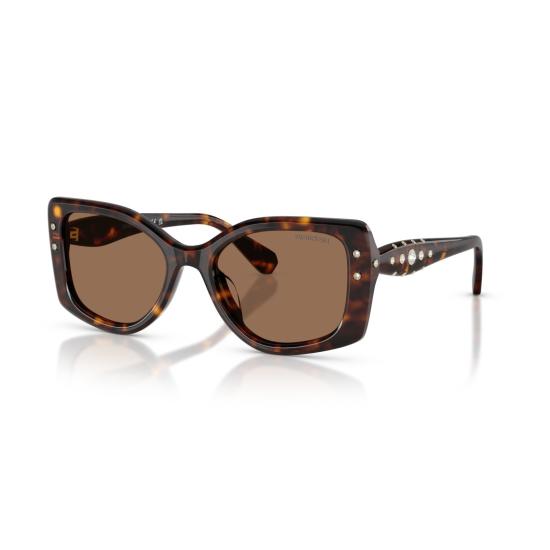 26SS 스와로브스키 선글라스 0Sk6058u 오버사이즈 스퀘어  (호피 무늬) - SWAROVSKI