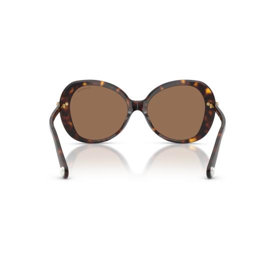 26SS 스와로브스키 선글라스 0Sk6059 크리스탈 장식이 있는 오버사이즈 호피무늬 - SWAROVSKI