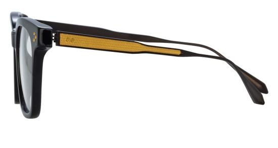  린다페로우 안경 Lfl 오버사이즈 스퀘어 프레임 안경, 질감 있는 골드 장식 - LINDA FARROW