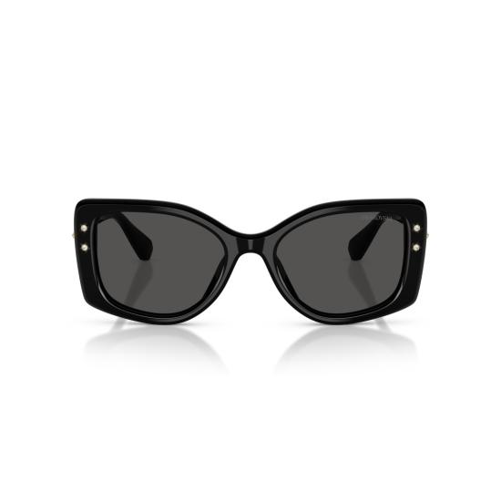 26SS 스와로브스키 선글라스 0Sk6058u 크리스탈 장식이 있는 오버사이즈 스퀘어 프레임 - SWAROVSKI