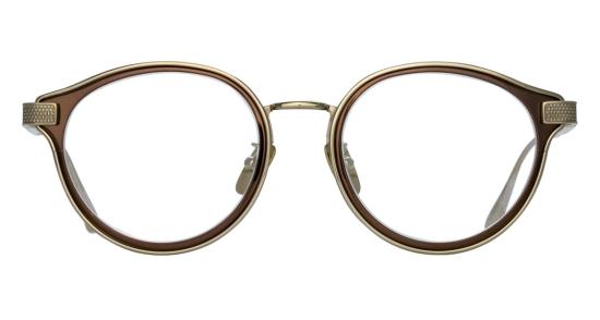  린다페로우 안경 Lfl 원형 프레임 안경 (질감 있는 금속 장식 포함)