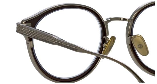  린다페로우 안경 Lfl 원형 프레임 안경 (질감 있는 금속 장식 포함) - LINDA FARROW