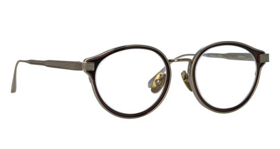  린다페로우 안경 Lfl 원형 프레임 안경 (질감 있는 금속 장식 포함) - LINDA FARROW