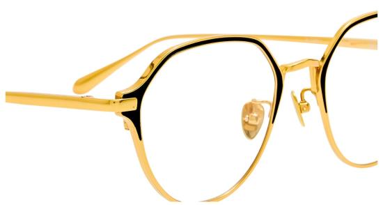  린다페로우 안경 Lfl 기하학적 티타늄  (광택 골드 마감) - LINDA FARROW