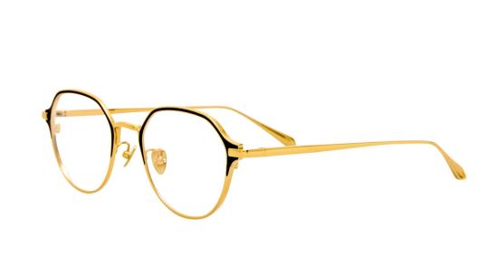  린다페로우 안경 Lfl 기하학적 티타늄  (광택 골드 마감) - LINDA FARROW