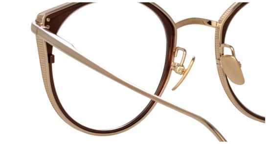  린다페로우 안경 Lfl 둥근 티타늄 안경테 (캣아이 디자인) - LINDA FARROW