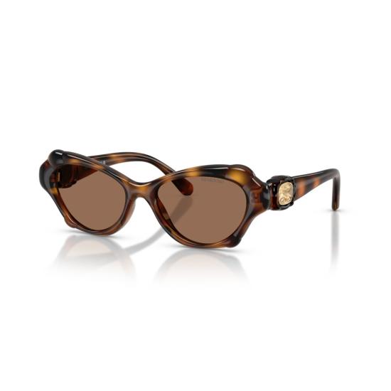 26SS 스와로브스키 선글라스 0Sk6050 호피무늬 캣아이  (골드 엠블럼 포함) - SWAROVSKI