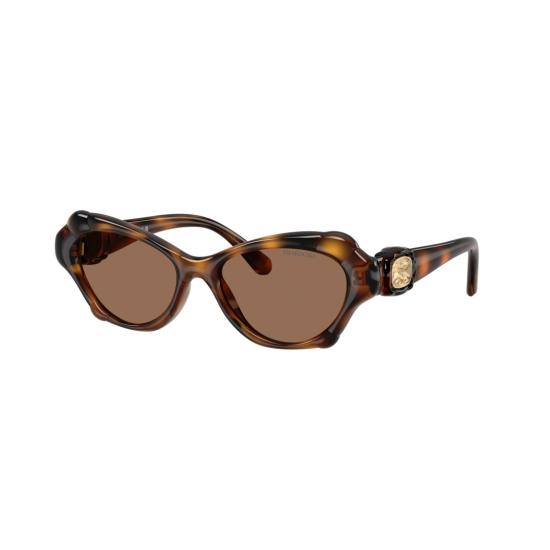 26SS 스와로브스키 선글라스 0Sk6050 호피무늬 캣아이  (골드 엠블럼 포함) - SWAROVSKI