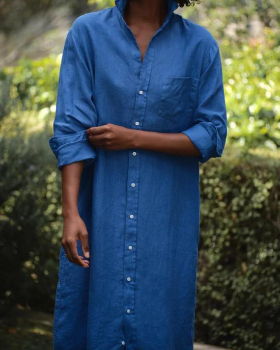  프랭크 앤 에일린 롱 원피스 프랭크 & 아일린 로리 맥시 셔츠드레스 카보 블루 - FRANK & EILEEN