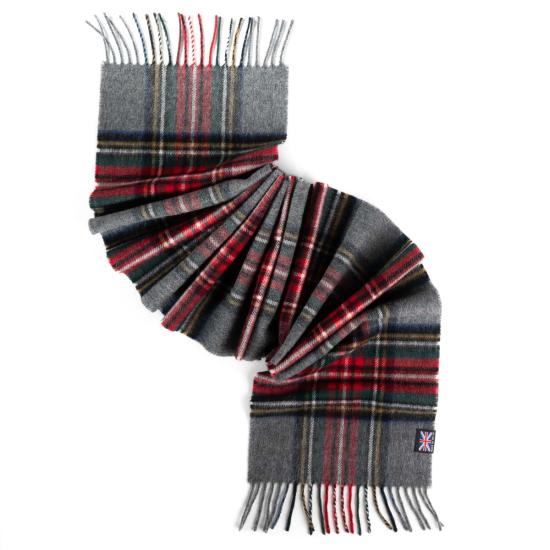  프린스 오브 스코츠 머플러/스카프 메리노 램스울 타탄 스카프 그레이 스튜어트 - PRINCE OF SCOTS