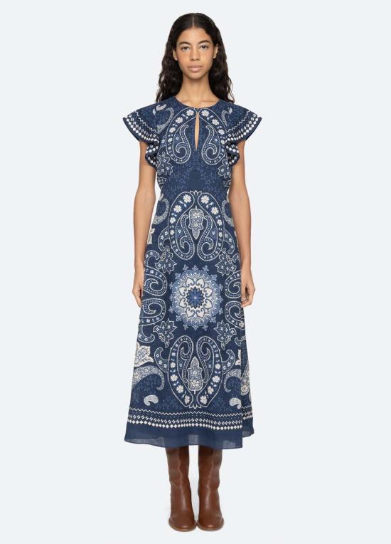  씨뉴욕 롱 원피스 Sea Ny Emelina 드레스 네이비 - SEA NY