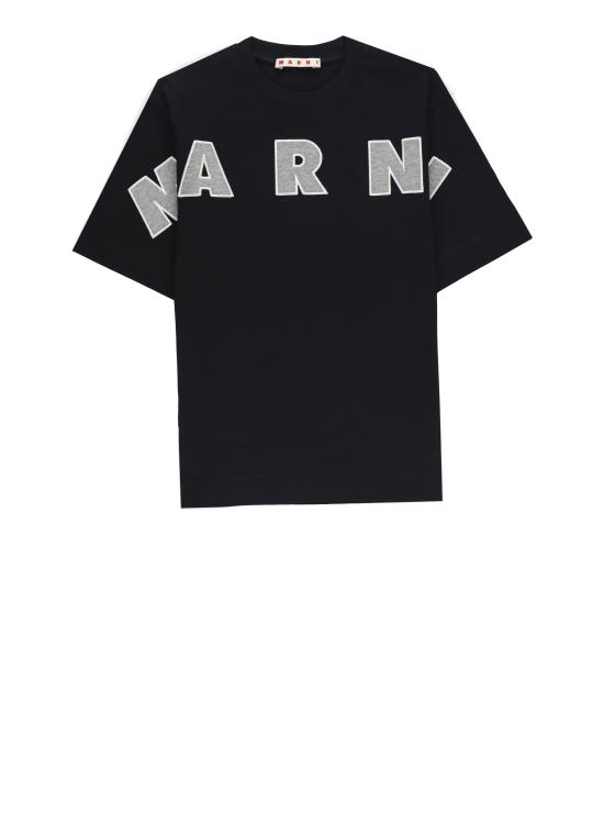 26SS [키즈] 마르니 티셔츠 M01265 M00RF0M90D Nero