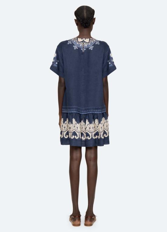  씨뉴욕 숏 원피스 Sea Ny Emelina S/S 드레스 네이비 - SEA NY